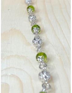Bracelet fait main argent rhodié antiallergique avec pierres fines peridot, bracelet de la collection Alexiane 2