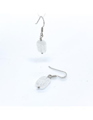 Crochet oreille argent rhodié et cristal de...