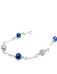 bracelet argent rhodié antiallergique avec pierre fine de dumortiérite collection Manon de chez Just'in Jewels 2