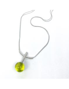 Collier artisanal argent rhodié antiallergique avec cristal du Val St Lambert collection UNISSON de chez Just'in Jewels 2