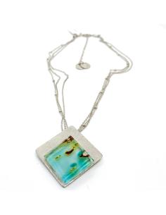 Collier artisanal argent et véritable cristal du Val St Lambert collection UNISSON de chez Just'in jewels