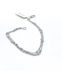 Bracelet argent rhodié antiallergique 3 fils chaine perlée assorti au collier UNISSON de Just'in jewels 2