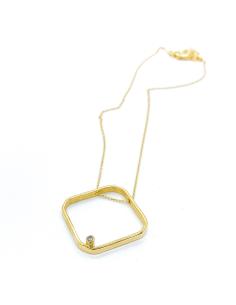 Collier argent plaqué or , vermeil antiallergique avec diamant collection Polaris de chez Just'In Jewels 2