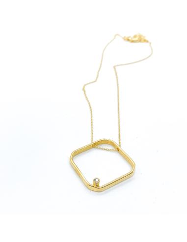Collier artisanal pour femme vermeil et diamant...