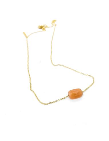 Collier artisanal femme vermeil pierre de lune...