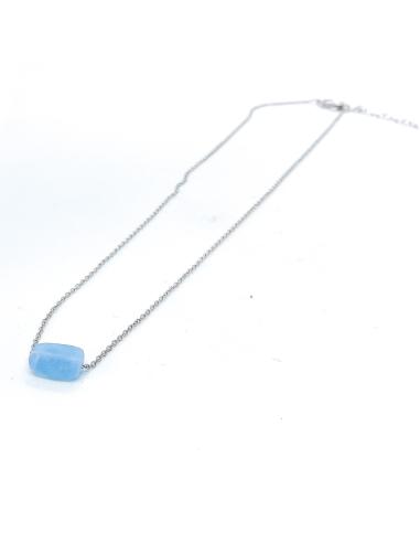 Collier artisanal femme argent rhodié aigue...