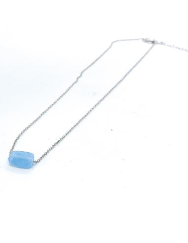 Collier artisanal femme argent rhodié aigue...