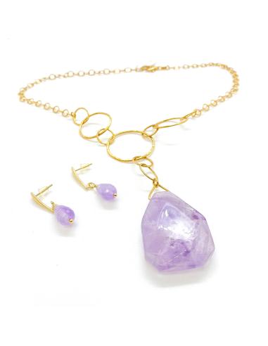 Collier vermeil artisanal améthyste