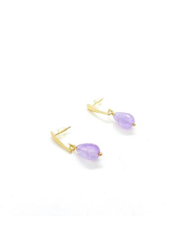Perceuse d'oreille argent vermeil avec améthyste