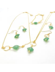 collier argent plaqué or vermeil avec aventurine creation artisanale JUST'IN JEWELS 2
