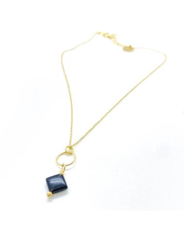 Collier artisanal pour femme vermeil agate...