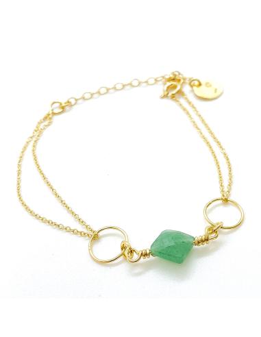 Bracelet vermeil aventurine et anneau...