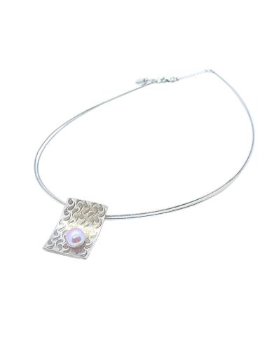 Collier chaine omega en argent motif...