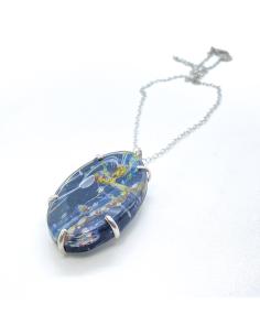 Collier artisanal argent pour femme avec cristal du val st lambert collection unisson de chez JUST'IN JEWELS 2