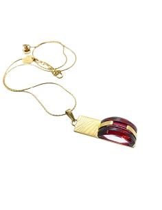 Colliers artisanal pour femme en argent plaqué or vermeil avec véritable cristal de la Cristallerie du Val St Lambert 2