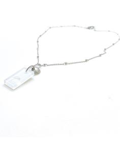 Collier artisanal pour femme en argent rhodié fait main avec cristal Val st lambert, collection UNISSON de chez JUST'IN JEWELS 2