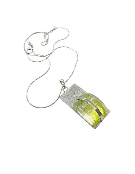 collier artisanal argent pour femme avec cristal du Val Saint Lambert, collection UNISSON de chez JUST'IN JEWELS