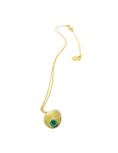 collier argent plaqué or vermeil collection ondine avec malachite création JUST'IN JEWELS 2
