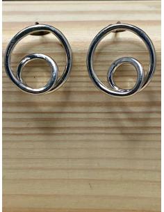 Boucle d'oreille artisanale en argent rhodié pour femme collection infini de chez just'in jewels 2