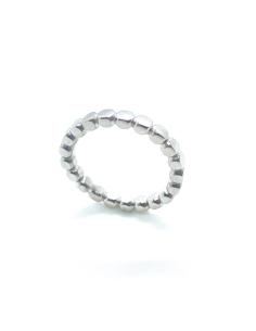 Bague alliance argent rhodié perles carrées 2