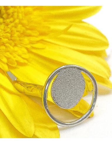 Bague artisanale pour femme, argent rhodié,...