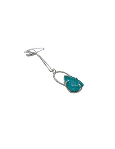 Collier artisanal argent et cristal val st lambert UNISSON