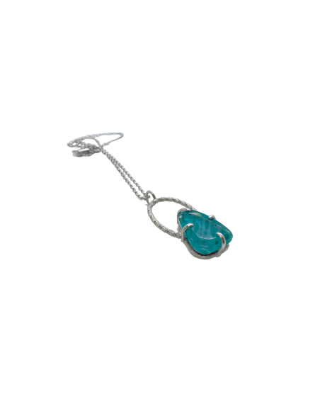 Collier artisanal argent et cristal val st lambert UNISSON