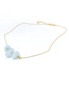 Collier artisanal argent vermeil avec véritables aigue marine création fait main just'in jewels 2