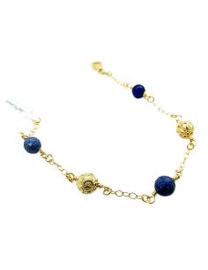 bracelet argent vermeil antiallergique pierres naturelles de dumortiérite collection manon de chez justin jewels