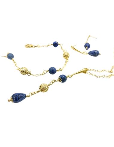 parure manon vermeil avec dumortiérite de chez justinjewels