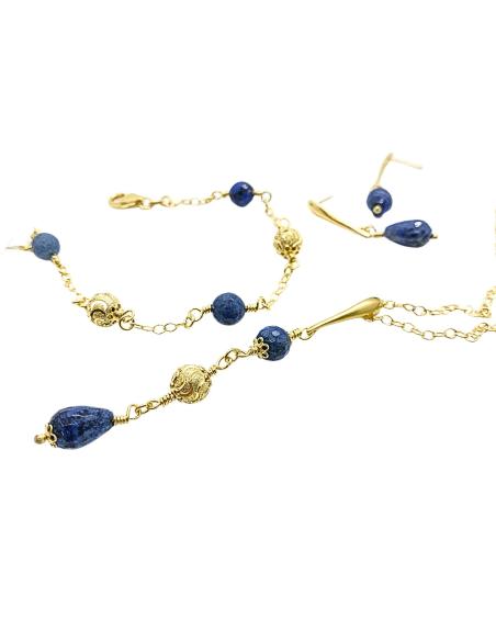 parure manon vermeil avec dumortiérite de chez justinjewels