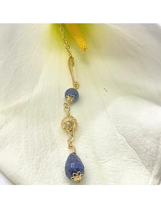 collier artisanal argent vermeil avec pierres fines dumortierite collection manon justinjewels 2