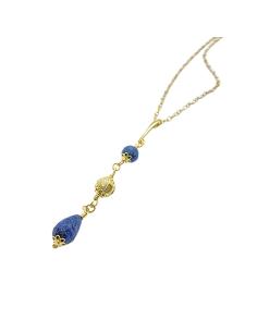 collier artisanal argent vermeil avec pierres fines dumortierite collection manon justinjewels
