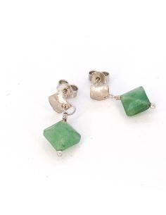 boucle d'oreille artisanale argent pierre fine aventurine collection lola justinjewels