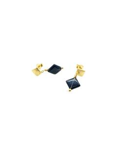 pendant d'oreille argent antiallergique vermeil agate noire collection lola justinjewels 2