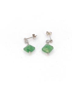 boucle d'oreille artisanale argent avec pierre fine naturelle verte aventurine collection lola de justinjewels 2