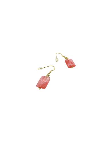 Crochet oreille argent vermeil et quartz...