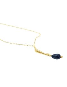 collier artisanal argent vermeil avec pierre naturelle d'onyx