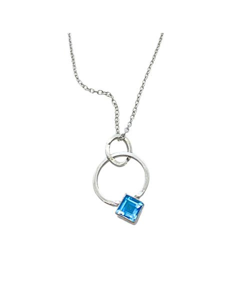collier artisanal argent rhodié avec pierre naturelle de topaze swiss collection alice de justin jewels