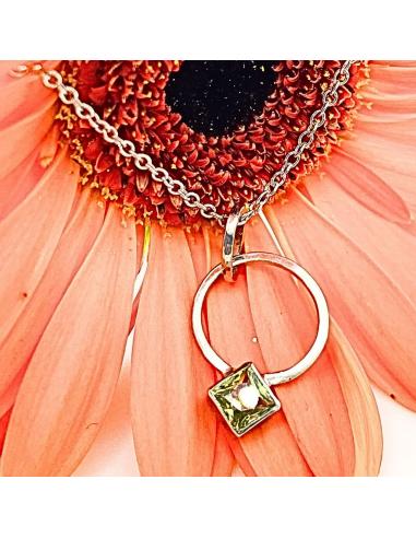 collier artisanal argent rhodié avec pierre fine naturelle de grenat du mali collection ALICE de chez Justinjewels