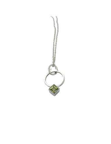 Collier fait main argent rhodié graphique...