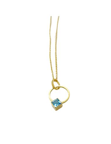 collier artisanal argent plaqué or vermeil avec véritable topaze swiss collection alice de chez Justin jewels