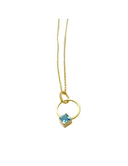 collier artisanal argent plaqué or vermeil avec véritable topaze swiss collection alice de chez Justin jewels