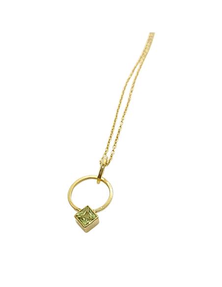 collier artisanal argent plaqué or vermeil avec pierre fine grenat du mali collection alice justin jewels