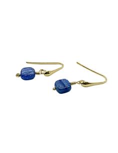 boucle d'oreille argent plaqué or vermeil avec cyanite pierre naturelle collection charly justin jewels