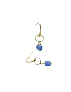 crochet d'oreille en argent vermeil avec pierre fine cyanite collection charly justinjewels 2
