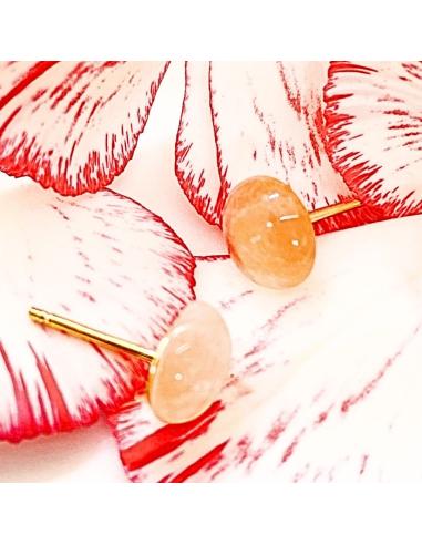 perceuse en argent plaqué or vermeil avec pierre naturelle de quartz rose