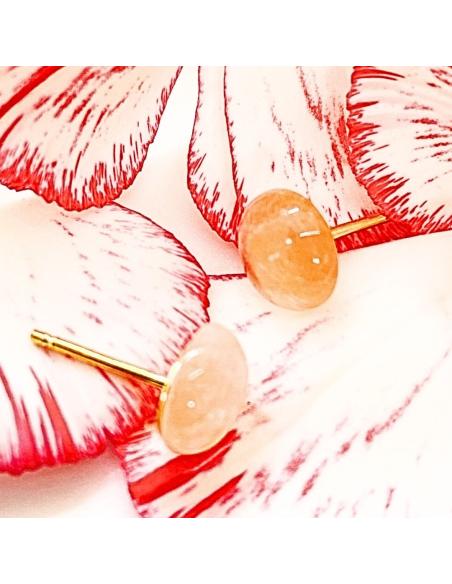 perceuse en argent plaqué or vermeil avec pierre naturelle de quartz rose
