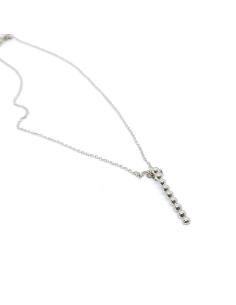 collier artisanal pour femme en argent rhodié pendentif avec demi perles. 2