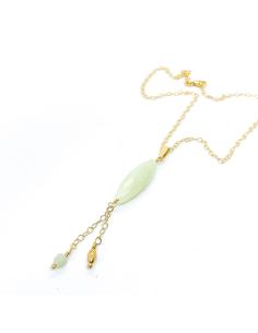 Collier artisanal fait main artisanal argent plaqué or vermeil avec véritable aventurine 2
